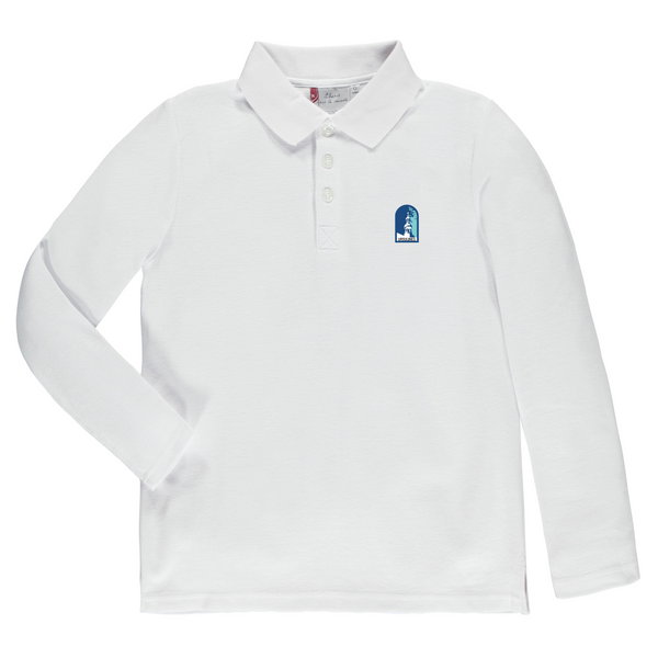 Polo blanc à manches longues enfant - EUQ113E