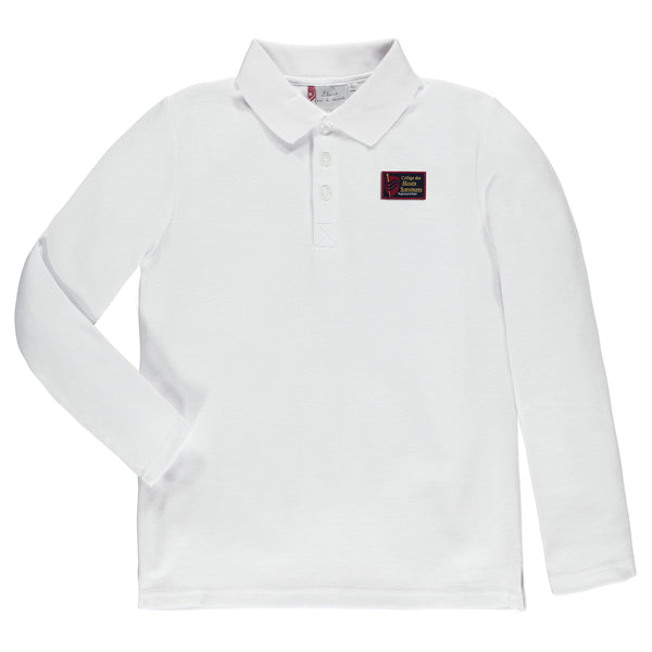 Polo blanc à manches longues enfant - CHS113E