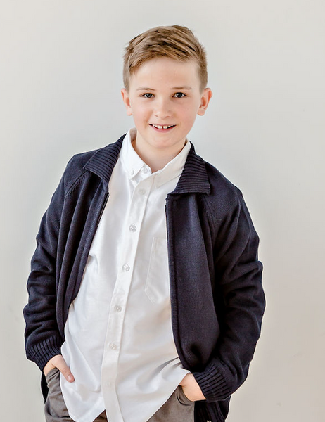 Cardigan à col polo junior - EMM104J