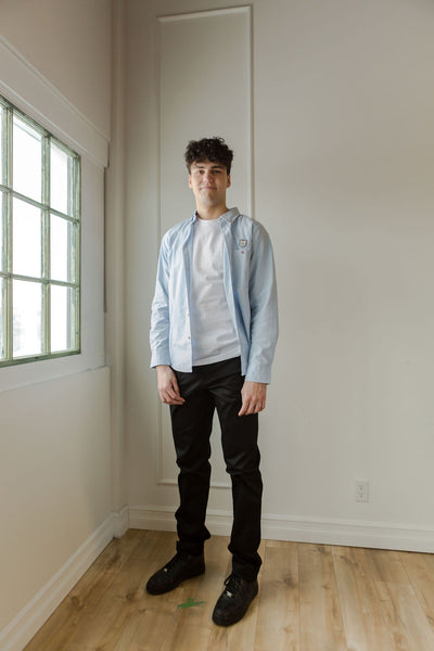 Chemise bleu à manches longues junior - EMO105J