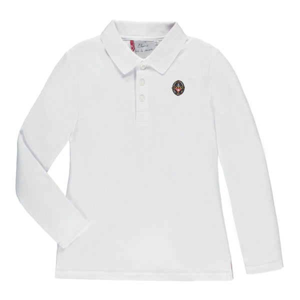 Polo blanc à manches longues enfant - ISJ004E
