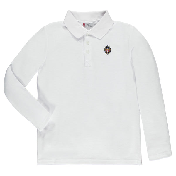 Polo blanc à manches longues enfant - ISJ113E