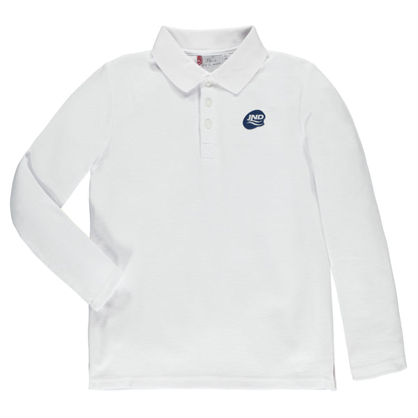 Polo blanc à manches longues enfant - JND113E