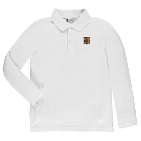 Polo blanc à manches longues junior - CFL113J