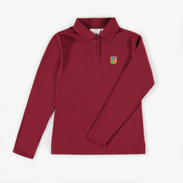 Polo à manches longues enfant Rouge foncé