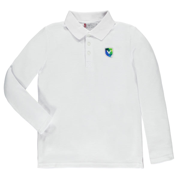 Polo à manches longues enfant blanc