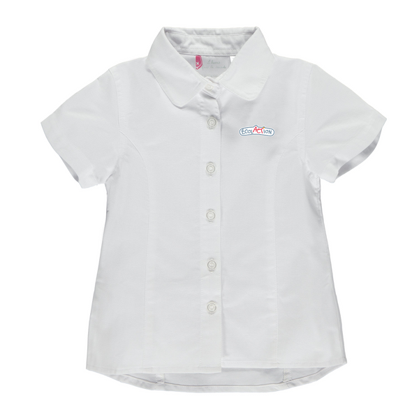 Chemise blanche semi-ajustée à manches courtes enfant - ACT007E