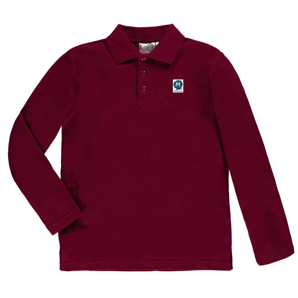 Polo rouge à manches longues enfant - EMO113E