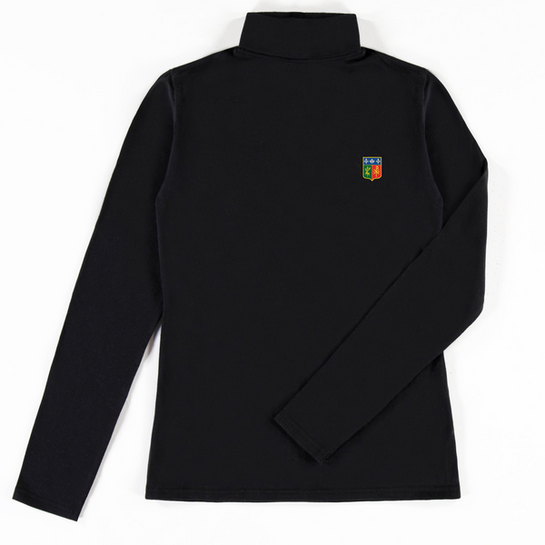 Chandail col roulé en jersey extensible junior Noir