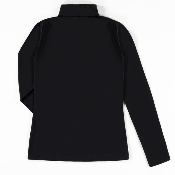 Chandail col roulé en jersey extensible junior Noir