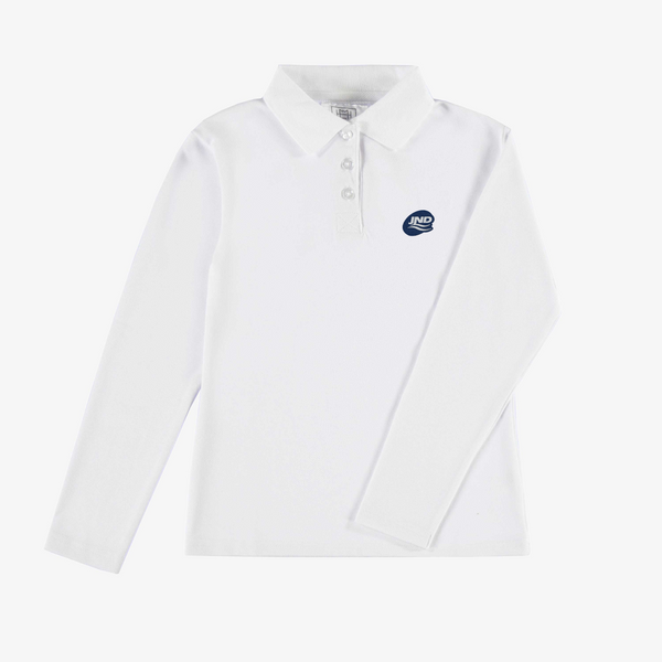 Polo blanc à manches longues enfant - JND004E