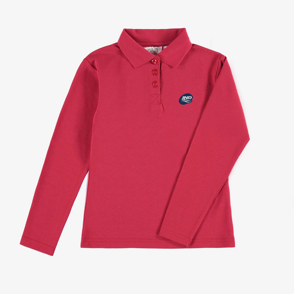 Polo rouge à manches longues enfant - JND004E
